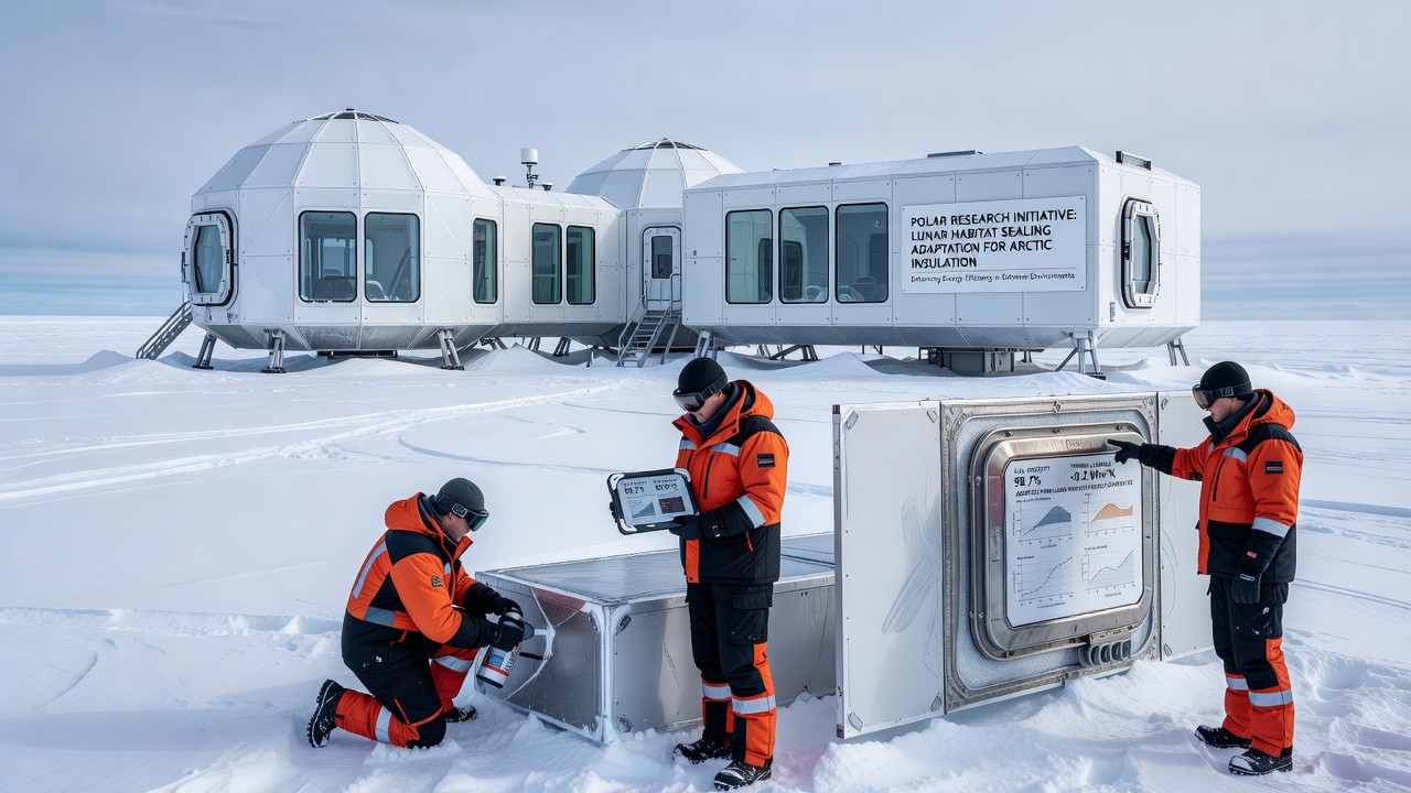 Polar research station retrofitted with lunar sealing insulation layers during field testing