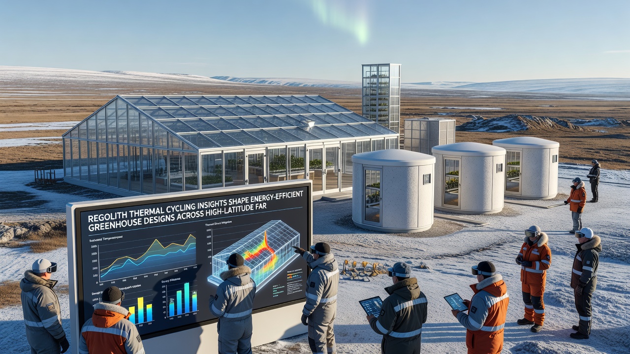 High-latitude greenhouse structures incorporate regolith-inspired insulation layers tested for thermal cycling durability in cold climate conditions